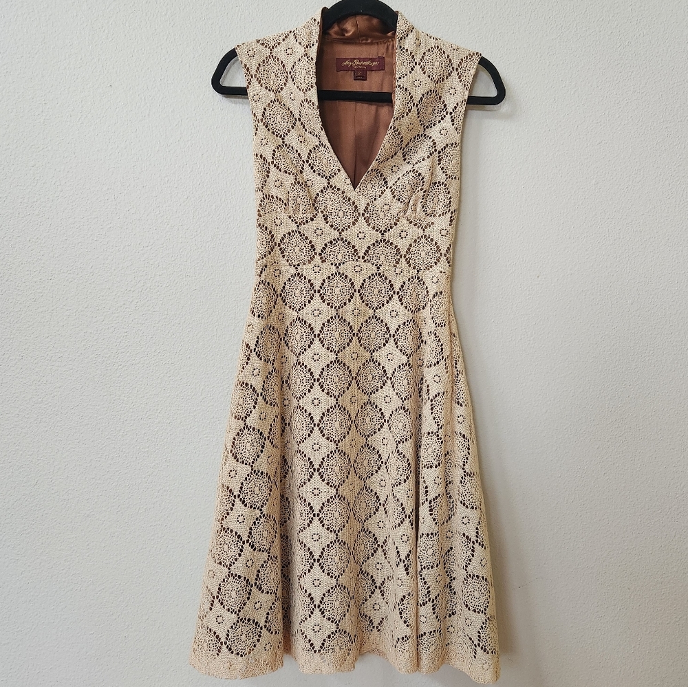 Anya Ponorovskaya New York Crochet Lace and Silk Dress